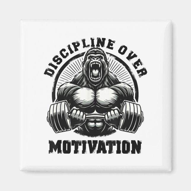 Aimant Discipline Over Motivation Weightlift Gym Quotes G (Devant)