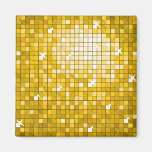 Aimant Disco Carreaux "Gold" carré d'aimant frigo