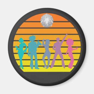 Aimant Disco Dancers 70's Retro Sunset Disco Ball