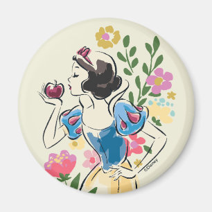 Aimant Disney   Belle neige blanche florale graphique