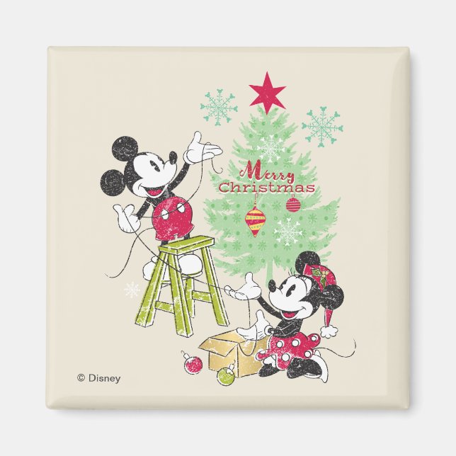 Aimant Disney | Mickey & Minnie | Arbre de Noël classique (Devant)
