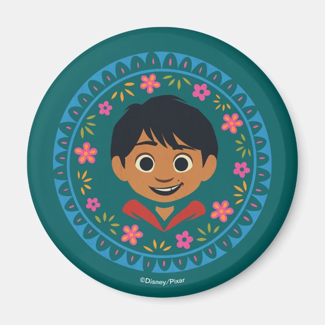 Aimant Disney Pixar Coco | Miguel | Graphique floral (Devant)