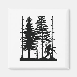 Aimant Disque Golf Bigfoot Cachant la faune Arbres Nature