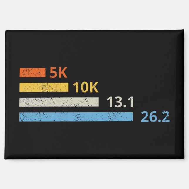 Aimant Distances de course I - 5K 10K 13,1 26,2 Marathoni (Recto)