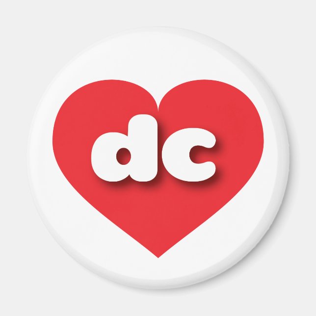 Aimant District de Columbia coeur rouge - J'aime dc (Devant)