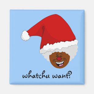 Aimant Dites à Père Noël noir ce que vous voulez pour