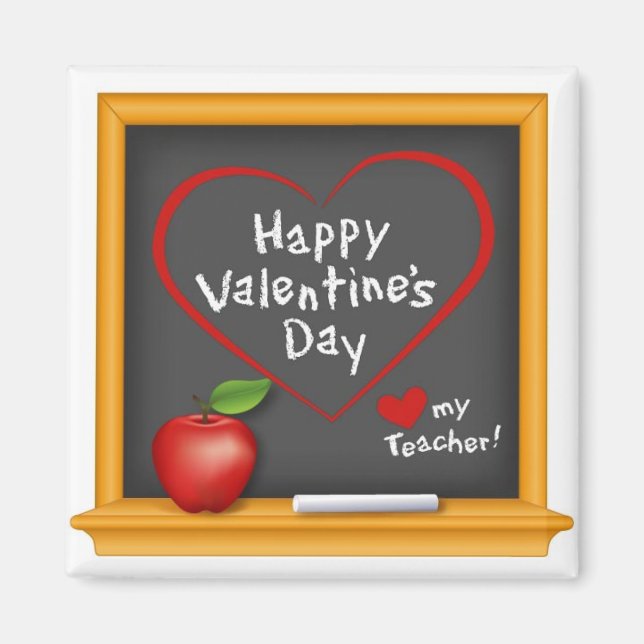 Aimant Dites à votre Heureuse Sainte-Valentin enseignant  (Devant)