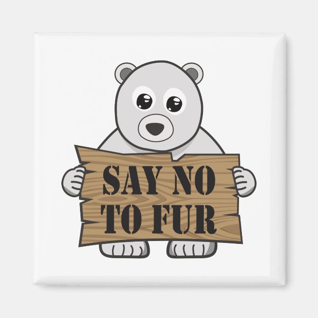Aimant Dites non à Fur (Devant)