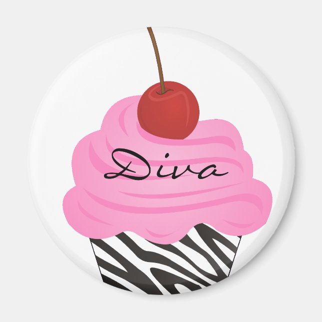 Aimant Diva Cupcake (Devant)
