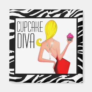 Aimant "DIVA de petit gâteau "