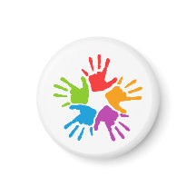 Diversité multicolore brillante empreintes à la ma