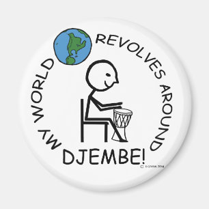 Aimant Djembe - Le Monde tourne autour