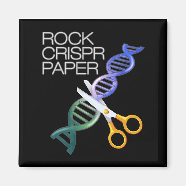 Aimant Dna Funny Rock Paper Crispr Genetic Science Race  (Devant)