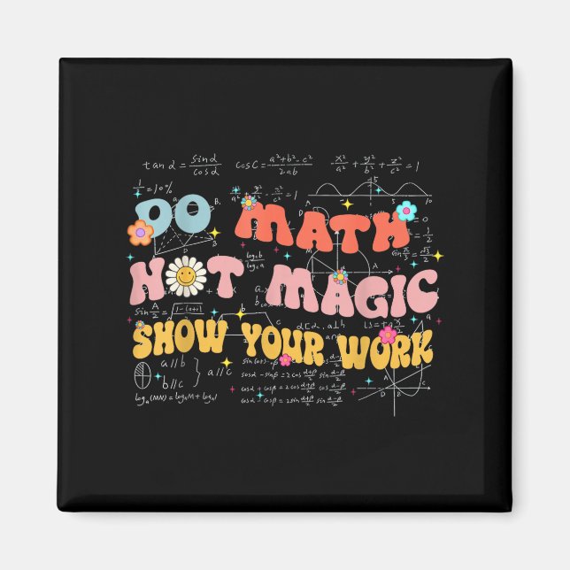 Aimant Do Math Not Magic Retro Math Teacher Gift Funny Qu (Devant)