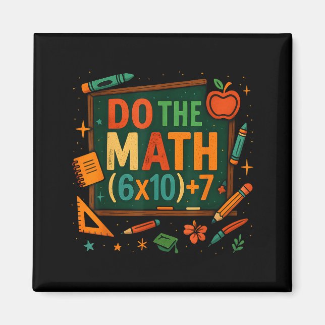 Aimant Do The Math 67 Funny Equation Chalkboard School Ar (Devant)