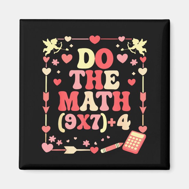 Aimant Do The Math Equation Valentine's Day Math Teacher  (Devant)
