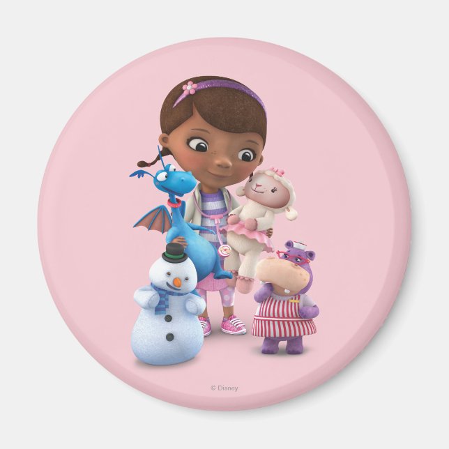 Aimant Doc McStuffins et ses amis animaux (Devant)