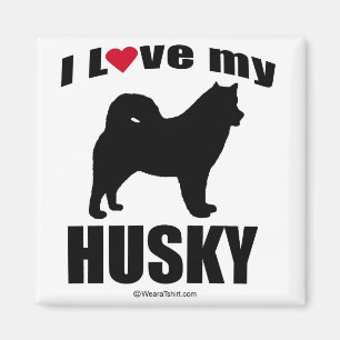 AIMANT "DOG BREED" - HUSKY - "J'AIME MON HUSKY"