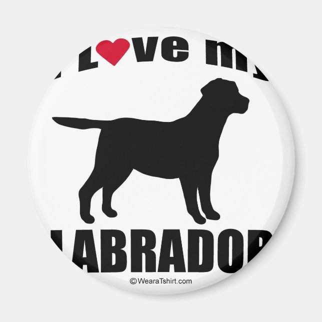 AIMANT "DOG BREED" - LABRADOR - "J'AIME MON LABRADOR" (Devant)