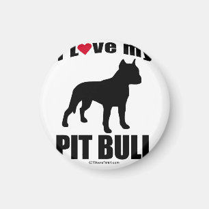 AIMANT "DOG BREED" - PIT BULL - "J'AIME MA PIT BULL"