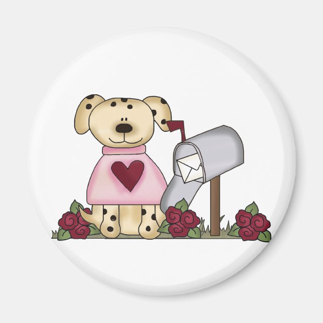 Aimant Doggie Valentine's Day Tshirts et cadeaux (Devant)