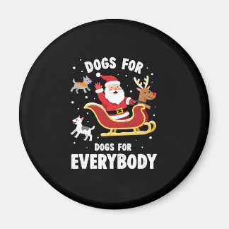 Aimant Dogs For Everybody Santa Funny Christmas Xmas (1)