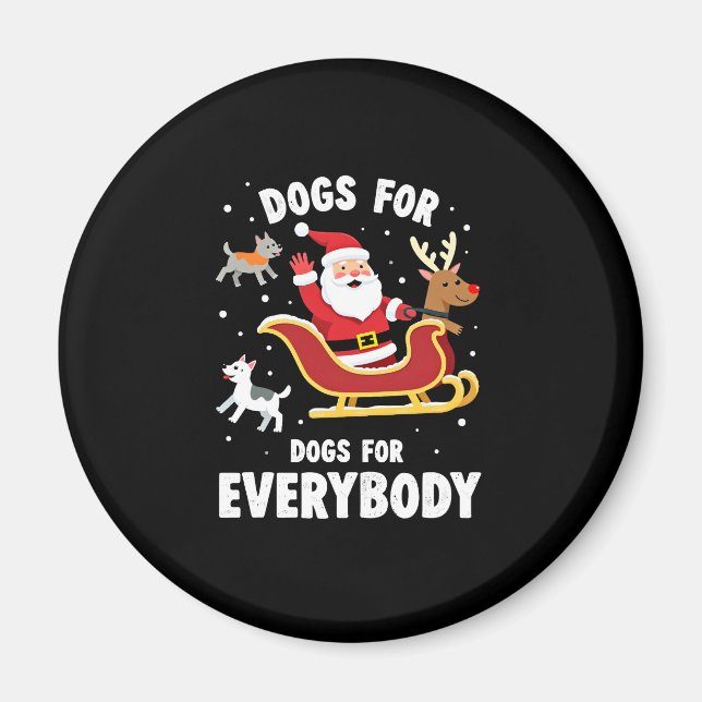 Aimant Dogs For Everybody Santa Funny Christmas Xmas (1) (Devant)