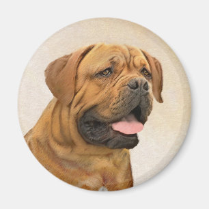 Aimant Dogue de Bordeaux Painting - Cute Original Dog Art