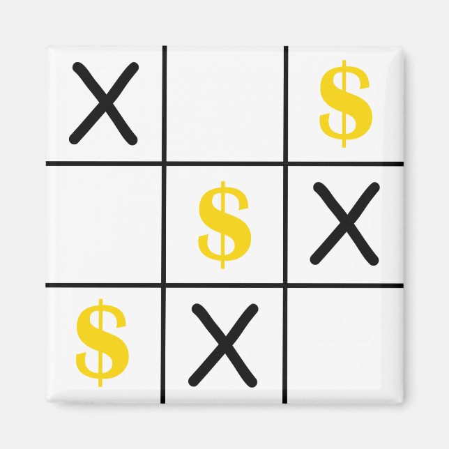 Aimant Dollar Tic Tac Toe (Devant)