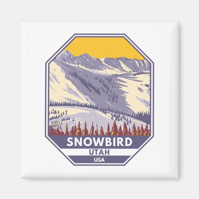 Aimant Domaine skiable de Snowbird Hiver Utah (Devant)