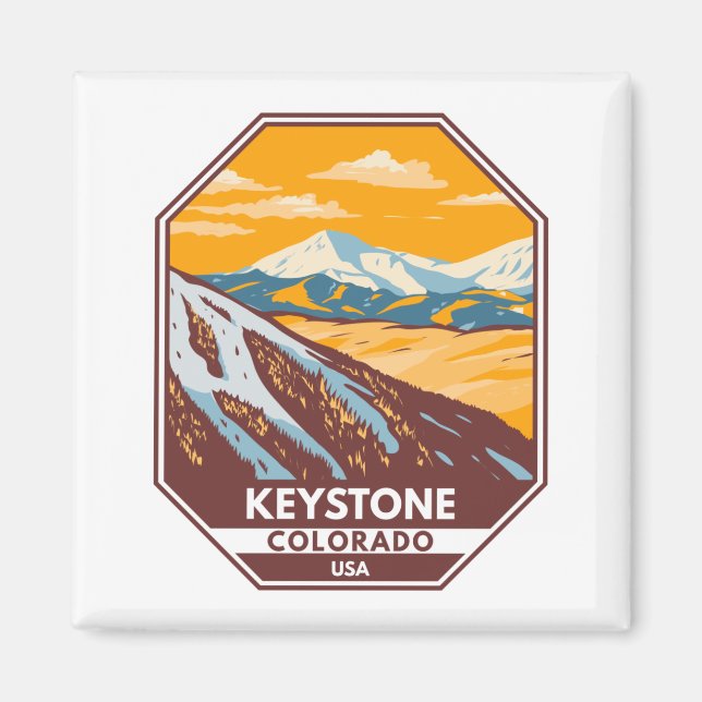 Aimant Domaine skiable d'hiver de Keystone Colorado (Devant)