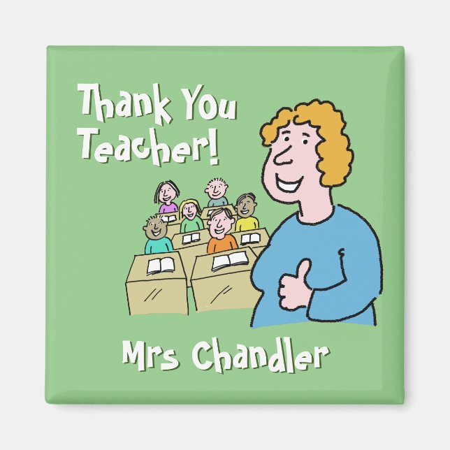 Aimant Don de l'enseignant. Merci à une enseignante (Devant)