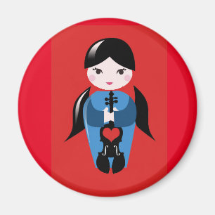 Aimant Don de violon pour fille-aimant-violon coeur fille