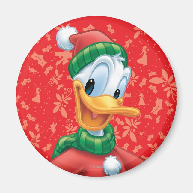 Aimant Donald Duck en vêtements d'hiver (Devant)