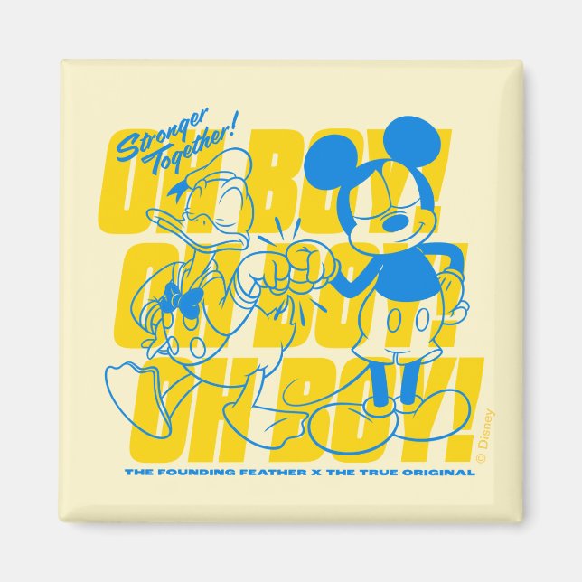 Aimant Donald Duck & Mickey Fist Bump Oh Boy ! (Devant)
