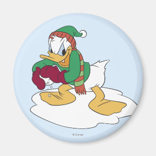 Aimant Donald lançant une boule de neige