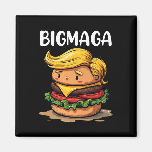 Aimant Donald Trump drôle qui fait un hamburger de frites