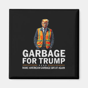 Aimant Donald Trump Garbyge Orange Reflex Safety Vest