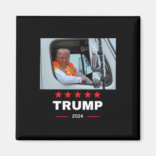 Aimant Donald Trump Se Déplace Dans Un Camion À ordures