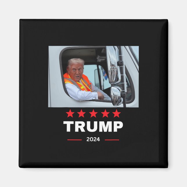 Aimant Donald Trump Se Déplace Dans Un Camion À ordures (Devant)