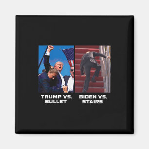 Aimant Donald Trump Vs Bullet Biden Vs Stairs Drôle Trump