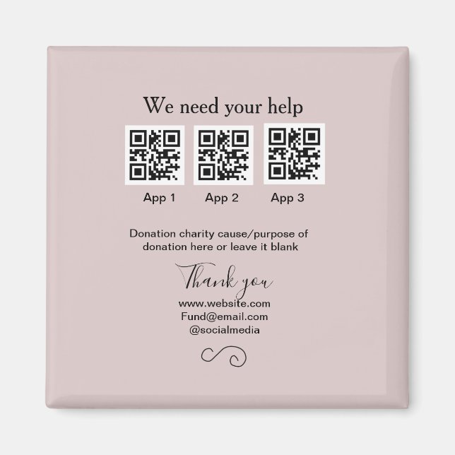 Aimant Donation Collection conseil pot ajouter votre q r  (Devant)