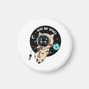 Aimant Donnez-moi l'espace drôle Astronaut Chat