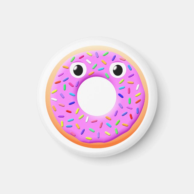 Aimant Donut Avec Yeux Et Sprinkings Dessin (Devant)