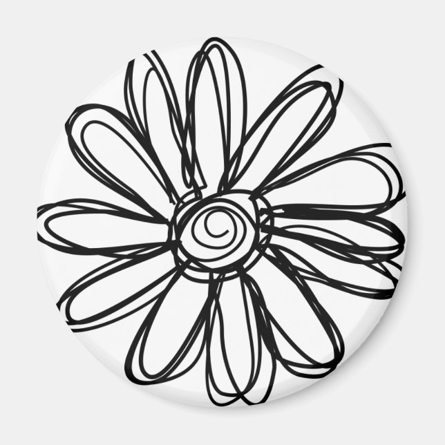 Aimant Doodle de fleurs (Devant)