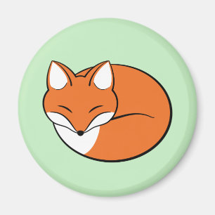 Aimant Dormir le Fox de dessin sur vert