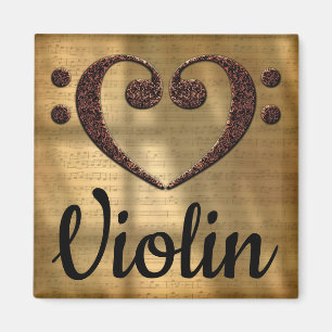 Aimant Double Basse Clef Coeur Violon