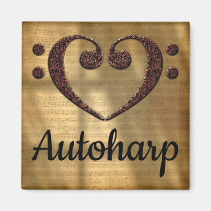 Aimant Double Basse Clef Heart Autoharp