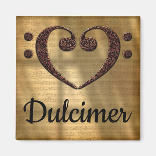Aimant Double Basse Clef Heart Dulcimer