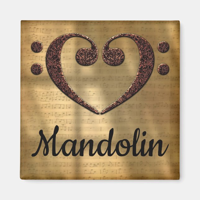 Aimant Double basse Clef Heart Mandolin (Devant)